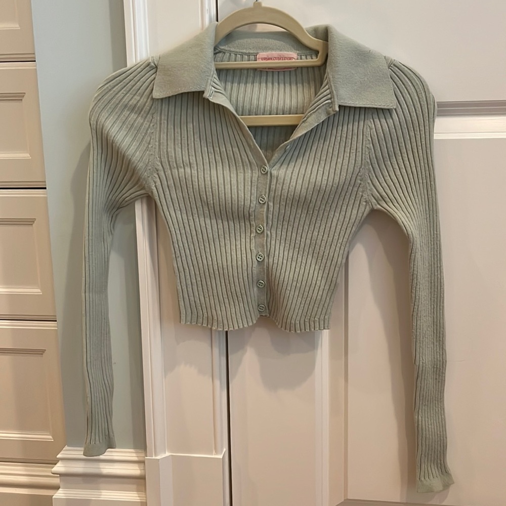 Urban Outfitters Mint Green Collared long sleeve size small